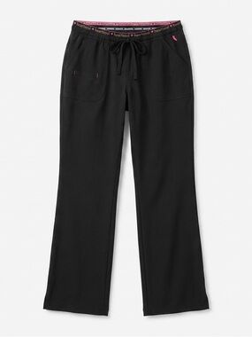 Heart Soul Black Track Pants with Pink Waistband Accents
